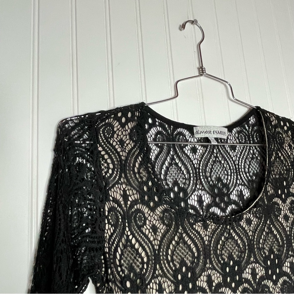 Almost Famous Lace 3/4 Sleeve Bodycon Dress - Picture 5 of 7